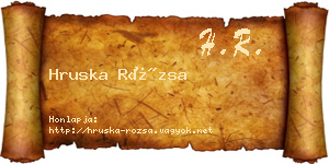 Hruska Rózsa névjegykártya